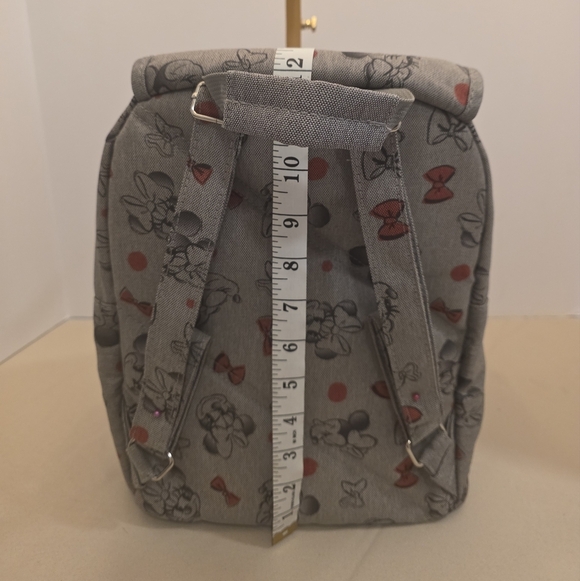 Disney Minnie Mouse Bows Mini Backpack - Gray & Red Cute Bag - Picture 6 of 16